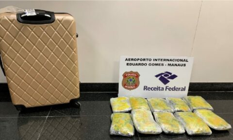 Alfândega apreende 127 kg de drogas e prende 9 pessoas no Aeroporto de Manaus