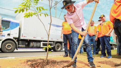 Prefeitura de Manaus realiza serviço de paisagismo e pintura nas vias do Distrito Industrial