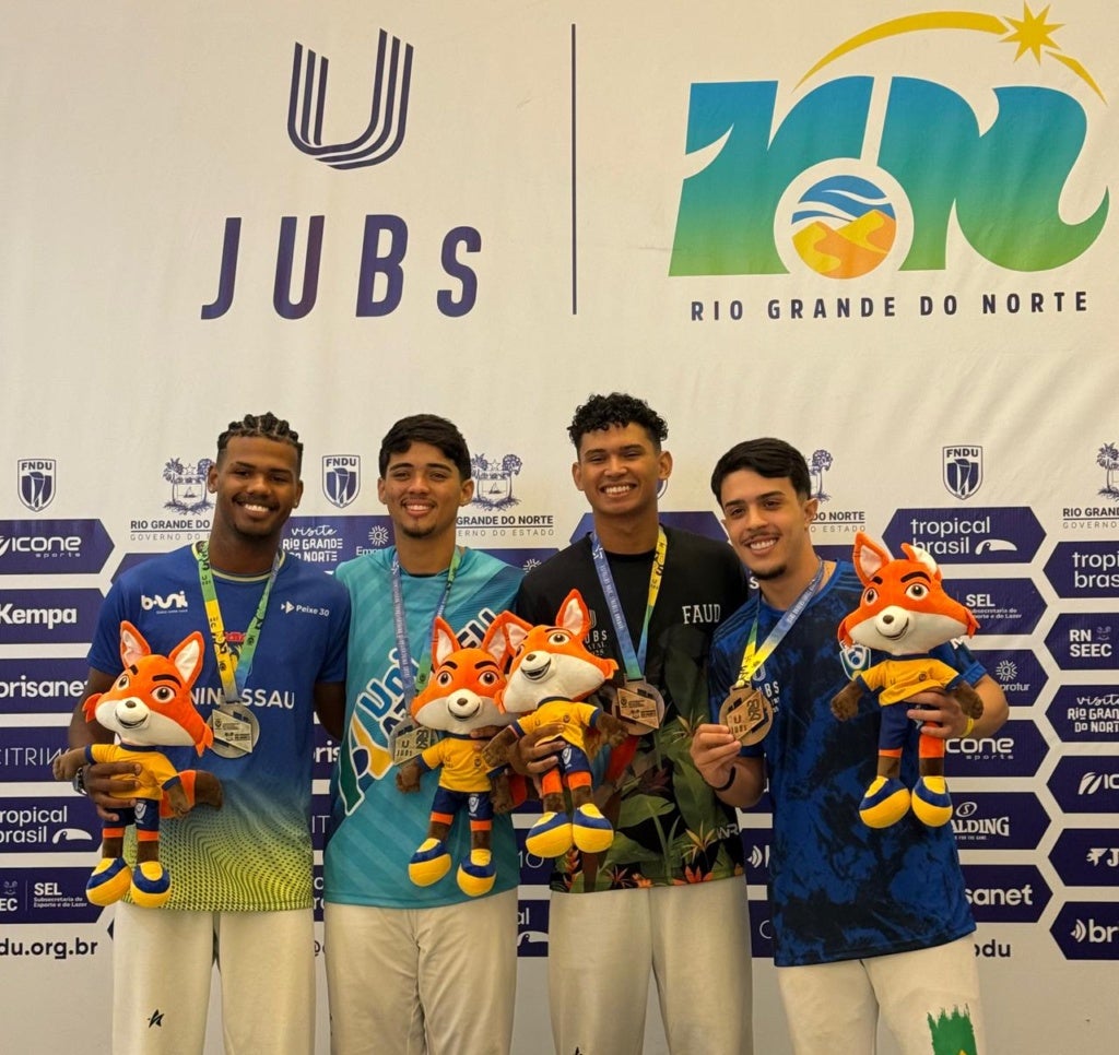 Amazonenses Ramoel Silva e Ryan Monteiro conquistam as primeiras medalhas de taekwondo do estado na etapa final dos Jogos Universitários Brasileiros 2025 - Foto: Divulgação / Faud