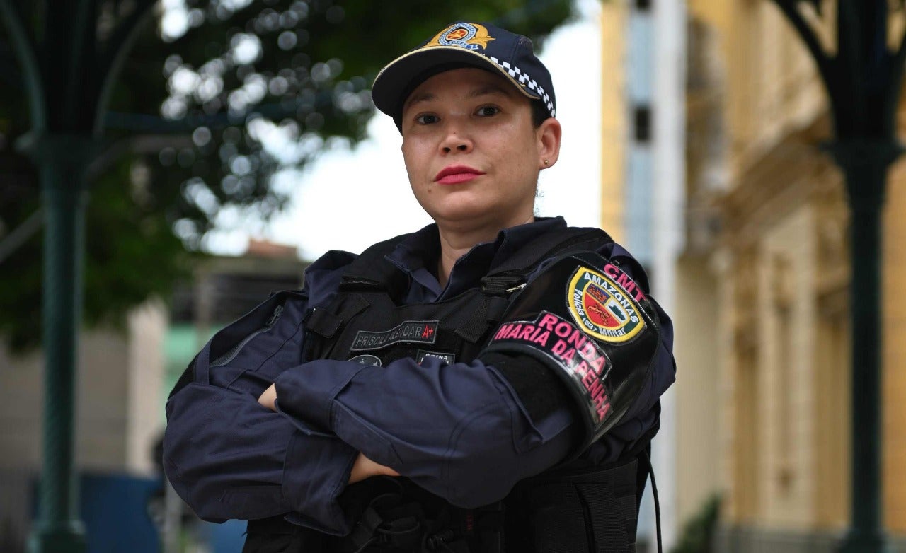 Comandante do Ronda Maria da Penha, major PM Priscila Alencar - Foto: Divulgação/ Vicente Silva/PMAM