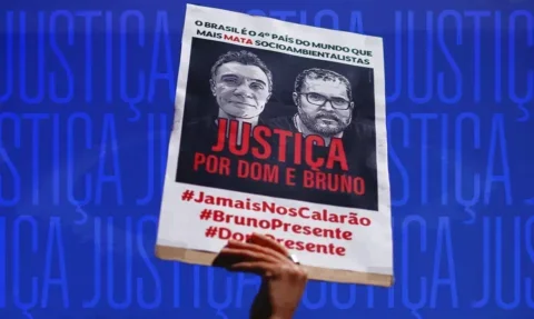 Fórum da Justiça Federal em Tabatinga (AM), local da audiência de instrução e julgamento sobre a organização criminosa ligada à pesca ilegal no Vale do Javari - Foto: Arte/Agência Brasil