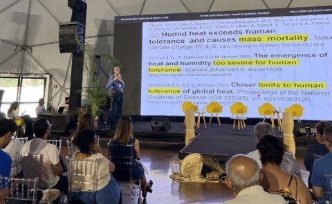Pesquisadores do Inpa apresentam avaliações sobre riscos climáticos durante a COP 30, em Belém - Foto: Assessoria de Comunicação - ASCOM