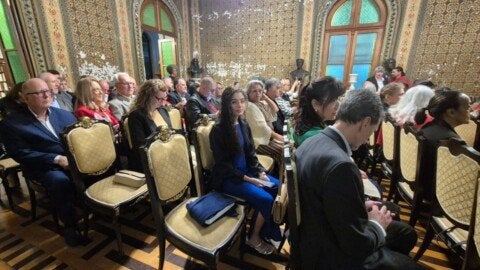 J. Flima participa da cerimônia de posse na Academia de Belas Artes do Rio Grande do Sul, em Porto Alegre - Foto: Assessoria