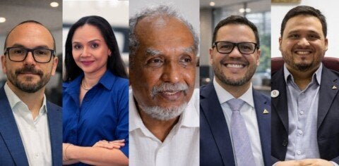 Da esquerda para a direita: Nestor Ayala, Michelle Guimarães, José Reinaldo, Leopoldo Augusto Melo Montenegro Junior e Luiz Frederico Oliveira